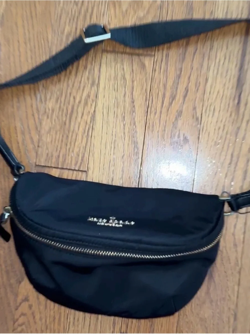 kate spade Black Nylon Belt Bag with Gold Hardware